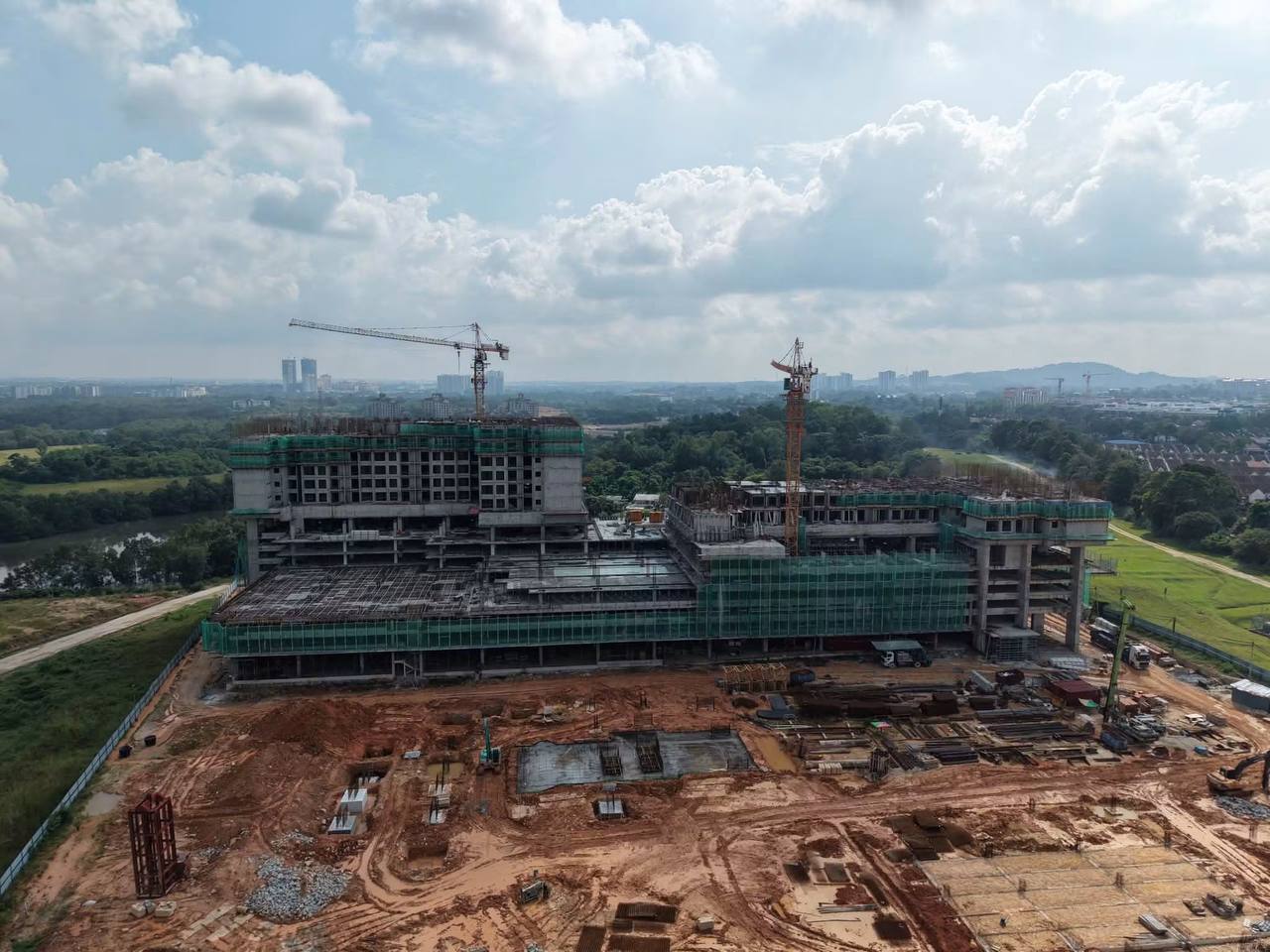 Aerial construction progress view, angle two