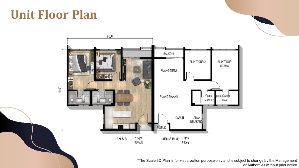 Type B / B(M) Parkland by the River floor plan