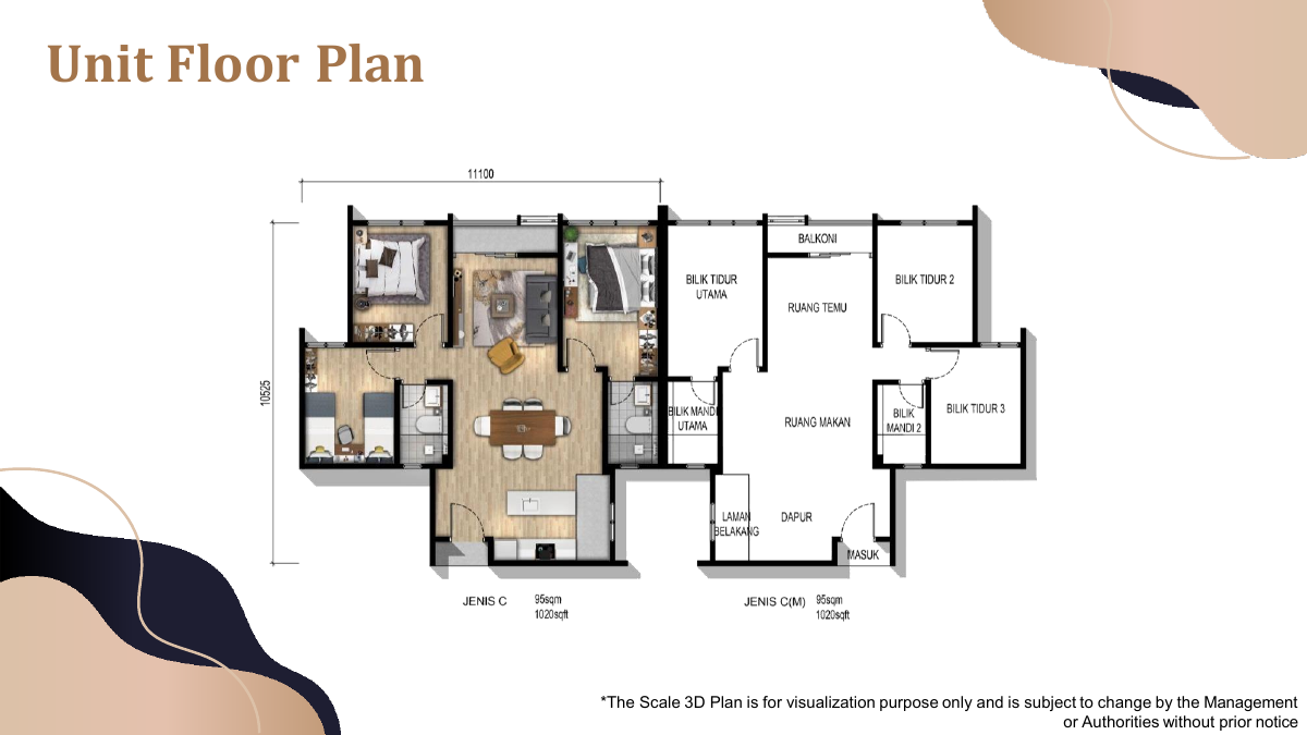 Type C / C(M) Parkland by the River floor plan